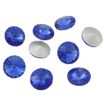 Kristall Eisen auf Nagelkopf, flache Runde, Rivoli-Rückseite & facettierte, tiefblau, 14x14x6mm, 144PCs/Tasche, verkauft von Tasche