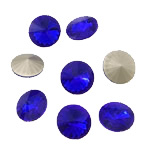 Crystal Cabochons Flat Round rivoli back & faceted Dark Sapphire Sold By Bag