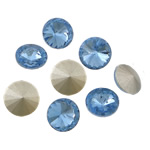 Crystal Cabochons Flat Round rivoli back & faceted Lt Sapphire Sold By Bag