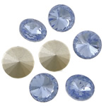 Crystal Cabochons Flat Round rivoli back & faceted Lt Sapphire Sold By Bag