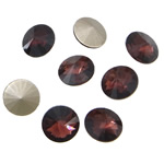 Crystal Cabochons, Flat Round, rivoli back & faceted, Amethyst, 16x16x6mm, 144PCs/Bag, Sold By Bag