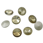 Crystal Cabochons Flat Round rivoli back & faceted Lt Topaz Sold By Bag