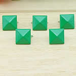 Iron, Square, painted, 4 claw, green, nickel, lead & cadmium free, 9mm, 1000PCs/Bag, Sold By Bag
