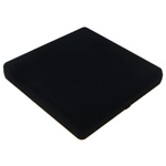 Бархатная шкатулка для ожерелий, Бархат, с картон, Квадратная форма, черный, 160x160x25mm, продается PC
