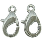 Brass Lobster Clasp, platinum color plated, lead & cadmium free, 6x10x4mm, Hole:Approx 1mm, 1000PCs/Lot, Sold By Lot