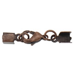 Brass Lobster Claw Cord Clasp, antique copper color plated, with cord tip, nickel, lead & cadmium free, 25mm, 7.5x4mm, Inner Diameter:Approx 3mm, 300Sets/Lot, Sold By Lot