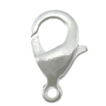Brass Lobster Clasp, silver color plated, nickel, lead & cadmium free, 9x15x3mm, Hole:Approx 2mm, 200PCs/Lot, Sold By Lot