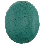 Přírodní Turquoise Cabochon, Flat Oval, rovný hřbet, zelený, 30x40x6mm, 50PC/Lot, Prodáno By Lot