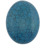 Přírodní Turquoise Cabochon, Flat Oval, rovný hřbet, modrý, 25x35x6.50mm, 50PC/Lot, Prodáno By Lot