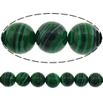 Natural Malachite Beads, Round, stripe, 6mm, Hole:Approx 1mm, Length:15.5 Inch, 10Strands/Lot, 67PCs/Strand, Sold By Lot