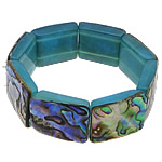Abalone Shell Bracelet, Rectangle, nickel, lead & cadmium free, 25x20x7mm, Length:8 Inch, 3Strands/Lot, Sold By Lot