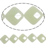 Natural Jade Beads, Jade New Mountain, Rhombus, 37x36x6mm, Hole:Approx 2mm, Length:15.8 Inch, 5Strands/Lot, Sold By Lot