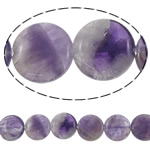 Naturlig ametist pärlor, Flat Round, Februari MÅNADSSTEN, 18x6mm, Hål:Ca 0.5mm, Längd 15.3 inch, 10Strands/Lot, Säljs av Lot