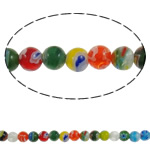 Glass Chevron, Round, handmade, mixed colors, 6mm, Hole:Approx 1mm, Length:Approx 14.7 Inch, 10Strands/Lot, Sold By Lot