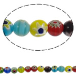 Glas Chevron Beads, Runde, håndlavet, blandede farver, 10mm, Hole:Ca. 1mm, Længde Ca. 15.3 inch, 10Strands/Lot, Solgt af Lot