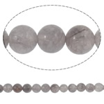 Perles de Quartz gris naturel, Cristal gris, Rond, 6mm, Trou:Environ 1mm, Longueur:15.5 pouce, 10Strandstoron/lot, Environ 63PC/brin, Vendu par lot