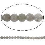 Perles en labradorite, Rond, naturel, facettes, 4mm, Trou:Environ 0.5mm, Longueur:16 pouce, 5Strandstoron/lot, Vendu par lot