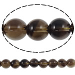 Perles naturelles Quartz fumé, Rond, 12mm, Trou:Environ 2mm, Longueur:15.7 pouce, 5Strandstoron/lot, Vendu par lot