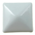 Iron, Square, painted, 4 claw, white, nickel, lead & cadmium free, 9mm, 1000PCs/Bag, Sold By Bag