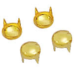 Iron, Round, gold color plated, 4 claw, nickel, lead & cadmium free, 5mm, 5000PCs/Bag, Sold By Bag