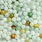 Jadite Beads, Runde, naturlig, glat, 3.5-4mm, Hole:Ca. 1-2mm, 200pc'er/Bag, Solgt af Bag