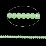 Perles de cristal rondelle, imitation de cristal CRYSTALLIZED™, péridot, 3x4mm, Trou:Environ 1mm, Longueur:Environ 19 pouce, 10Strandstoron/sac, Environ 140PC/brin, Vendu par sac