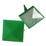 Iron, Square, painted, 2 claw, green, nickel, lead & cadmium free, 12mm, 1000PCs/Bag, Sold By Bag