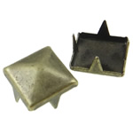 Iron, Square, antique bronze color plated, 4 claw, nickel, lead & cadmium free, 9mm, Approx 1000PCs/Bag, Sold By Bag