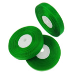 Organza Ribbon, green, 1.3cm, Length:2500 Yard, 50PCs/Lot, Sold By Lot