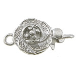 Brass Box Clasp Flower platinum color plated single-strand nickel lead & cadmium free Approx 2mm Sold By Lot