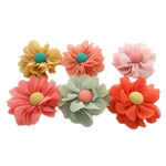 Mode Dekoration Blommor, Chiffon, Blomma, blandade färger, 60x60mm, 60PC/Lot, Säljs av Lot