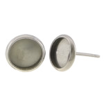 Stainless Steel Earring Stud Component, Flat Round, original color, 12mm, 0.8mm, 8x8mm, Inner Diameter:Approx 6mm, 500Pairs/Lot, Sold By Lot