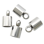 Stainless Steel End Caps, original color, 4.60x9mm, Hole:Approx 2mm, Inner Diameter:Approx 4mm, 500PCs/Bag, Sold By Bag