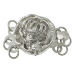 Brass Box Clasp Flower platinum color plated  nickel lead & cadmium free Sold By Lot