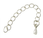 Brass Extender Chain, silver color plated, nickel, lead & cadmium free, 3x4x1mm, 2x7mm, Length:2 Inch, 1000Strands/Lot, Sold By Lot