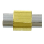 Messing Magnetverschluss, Zylinder, plattiert, zweifarbig, frei von Nickel, Blei & Kadmium, 18.50x10mm, Bohrung:ca. 5mm, 100PCs/Menge, verkauft von Menge