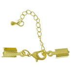 Латунный шнур замок карабин, Латунь, плакирован золотом, с наконечником кабеля, не содержит никель, свинец, 42mm, 13x6mm, 200ПК/Лот, продается Лот