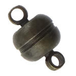 Латунные магнитные застежки, Латунь, Цилиндрическая форма, Покрытие под бронзу старую, однонитевая, не содержит никель, свинец, 11x7mm, отверстие:Приблизительно 2mm, 200ПК/Лот, продается Лот