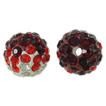 Perles d'argile Pave strass, argile, Rond, avec strass, 10mm, Trou:Environ 2mm, 50PC/sac, Vendu par sac