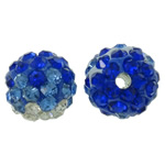 Rhinestone Clay Pave Beads, Round, with rhinestone, 10mm, Hole:Approx 2mm, 50PCs/Bag, Sold By Bag