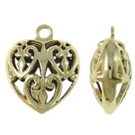 Zinc Alloy Heart Pendants gold color plated high quality plating and never fade & hollow nickel lead & cadmium free Approx 3.5mm Sold By Bag