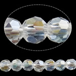 Oäkta CRYSTALLIZED™ Crystal Pärlor, Kristall, Rund, AB pläterad, fasetterad, Kristall, 4mm, Hål:Ca 1mm, Längd Ca 14.5 inch, 10/