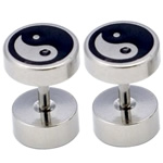 Stainless Steel Ear Piercing Jewelry stainless steel post pin Barbell enamel original color 8mm Sold By Lot