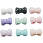 Resin, Bowknot, flat back, mixed colors, 24x14mm, 8Bags/Lot, Sold By Lot