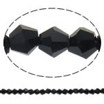 Imitation CRYSTALLIZED™ Element Crystal Beads, Bicone, faceted & imitation CRYSTALLIZED™ element crystal, Jet, 4x4mm, Hole:Approx 1mm, Length:Approx 19 Inch, 10Strands/Bag, Sold By Bag