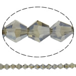 Imitation CRYSTALLIZED™ Element Crystal Beads, Bicone, AB color plated, faceted & imitation CRYSTALLIZED™ element crystal, Greige, 6x6mm, Hole:Approx 1mm, Length:Approx 11.8 Inch, 10Strands/Bag, Sold By Bag