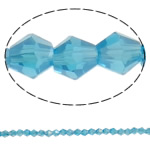 Imitation CRYSTALLIZED™ Element Crystal Beads, Bicone, AB color plated, faceted & imitation CRYSTALLIZED™ element crystal, Indicolite, 4x4mm, Hole:Approx 1mm, Length:Approx 18.5 Inch, 10Strands/Bag, Sold By Bag