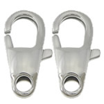 Stainless Steel Lobster Claw Clasp, 316L Stainless Steel, original color, 8x15x4mm, Hole:Approx 2.5mm, 100PCs/Lot, Sold By Lot