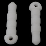 Auriculares de Jack capinha plugues, plástico, branco, 5x16x3mm, Buraco:Aprox 1mm, 5000PCs/Bag, vendido por Bag