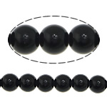 Black Diamond Perla, Krug, sintetički, 6mm, Rupa:Približno 0.8mm, Dužina 14.5 inčni, 20pramenovi/Lot, Prodano By Lot
